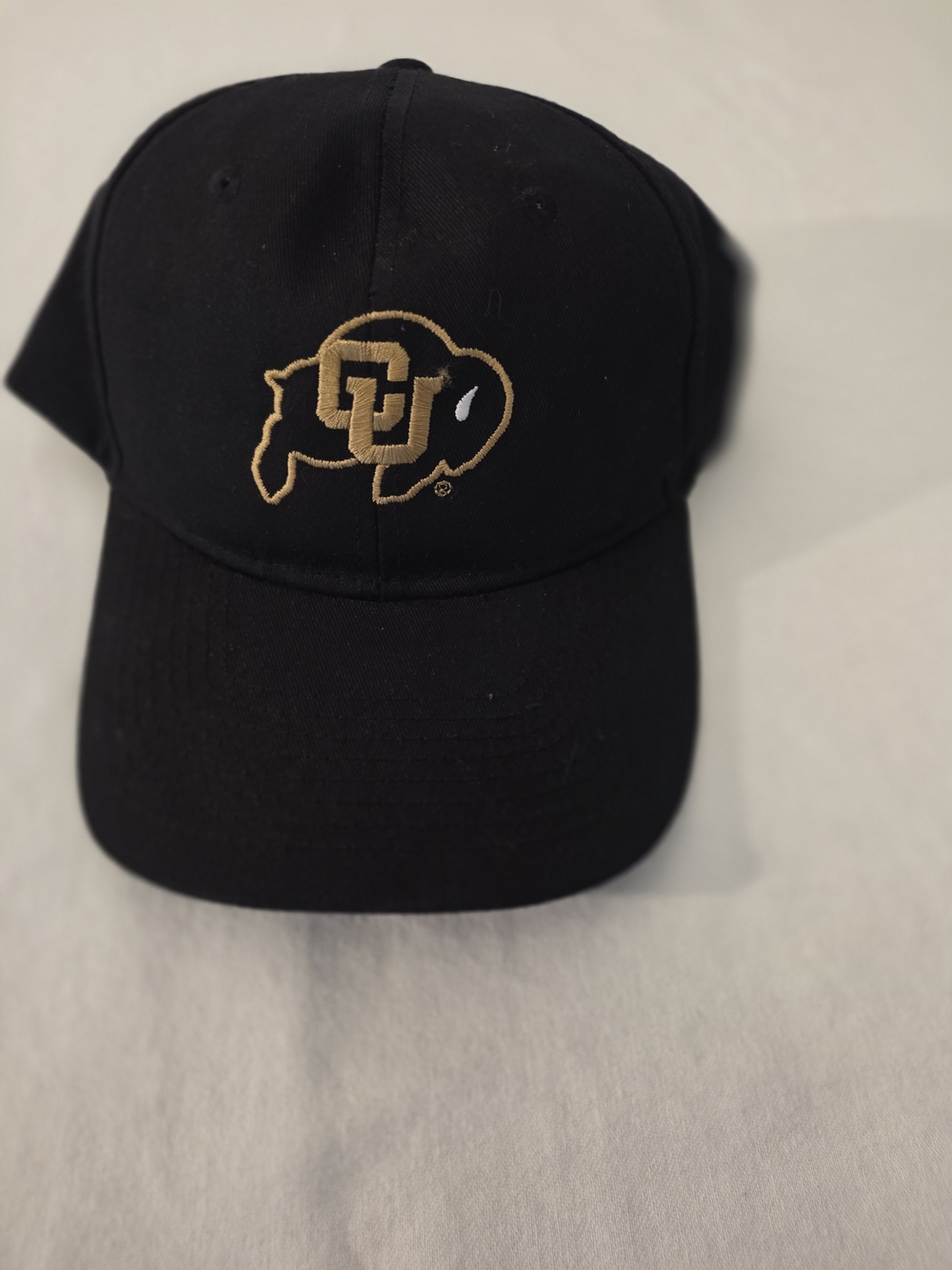 Black Baseball Cap with Gold Buffalo Logo
